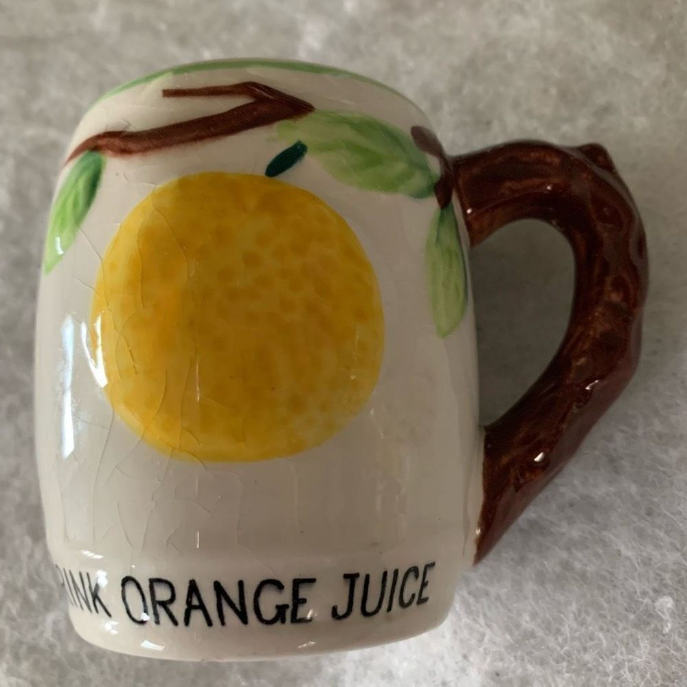 Vintage Anthropomorphic Drink Orange Juice Mug Made In Japan